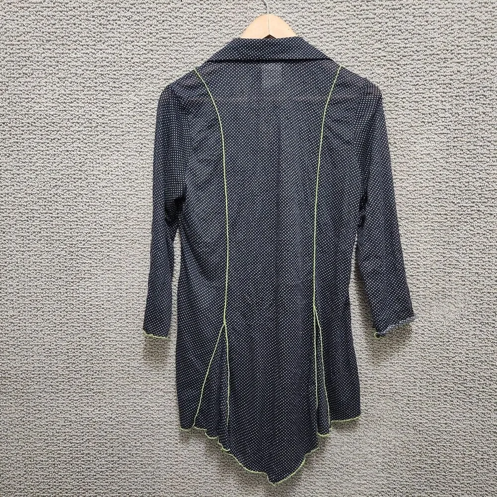 ZOÉ Women’s Black Polka Dot Button Front Tunic Top Size P/S - Picture 5 of 7